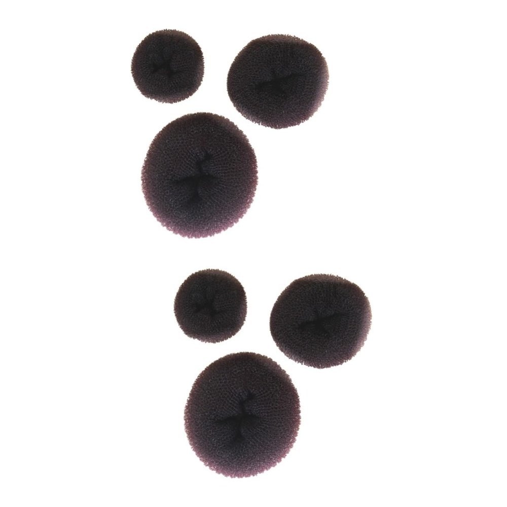 BIUDECO 6pcs Hair Donut Bun Maker Coffee Color Sponge Styling Tools for Neat Ballerina for Dance and