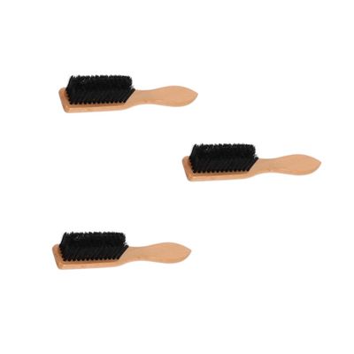 NULYLU 3pcs Beard Styling Tool Ergonomic Wooden Handle Comb Natural Boar Bristle Brush for Men Portable Beard Care Accessory for Grooming and Styling