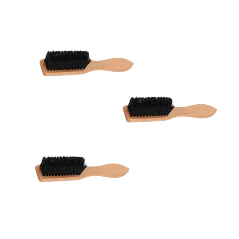 NULYLU 3pcs Beard Styling Tool Ergonomic Wooden Handle Comb Natural Boar Bristle Brush for Men Portable Beard Care Accessory for Grooming and Styling