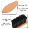 NULYLU 3pcs Beard Styling Tool Ergonomic Wooden Handle Comb Natural Boar Bristle Brush for Men Portable Beard Care Accessory for Grooming and Styling view 3