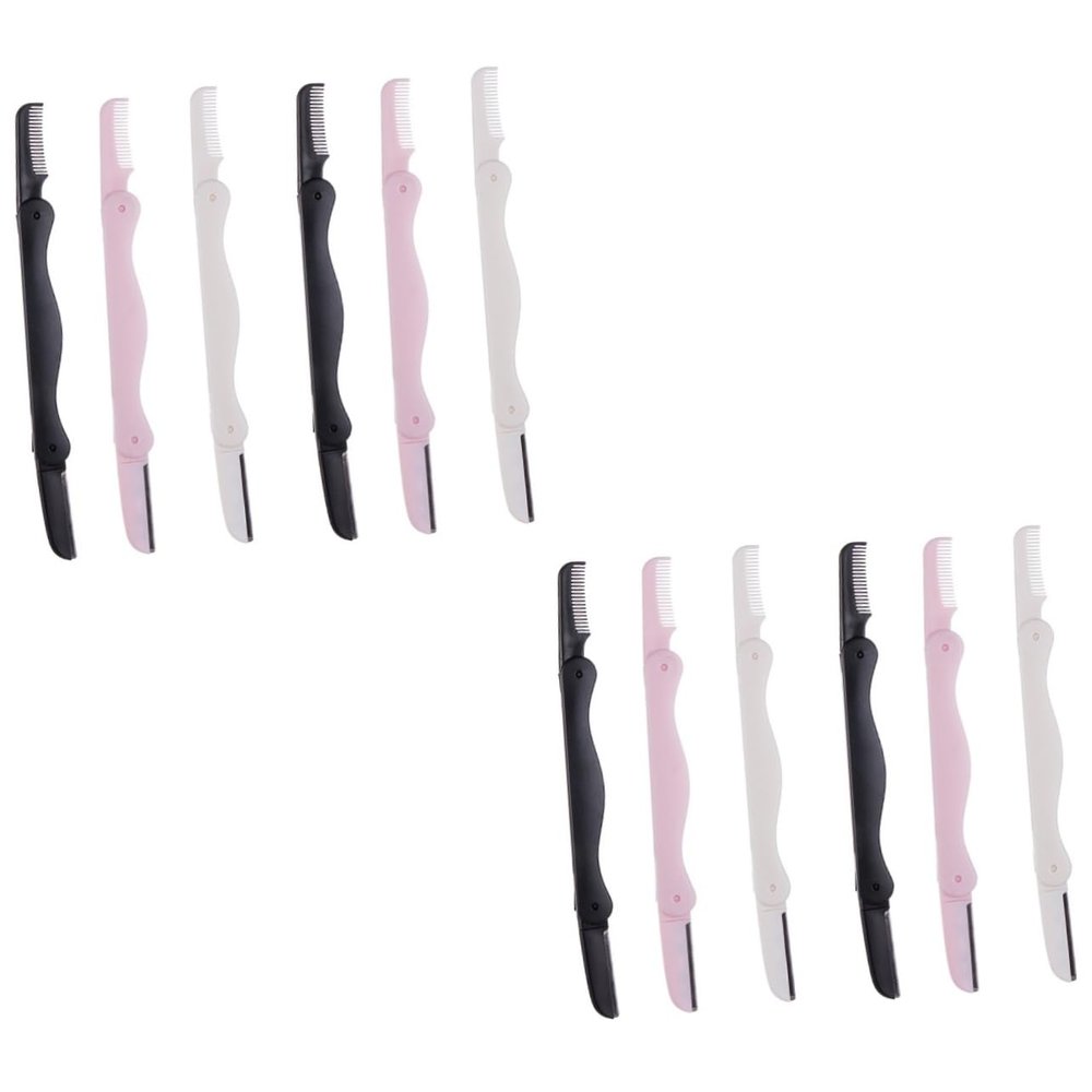 NULYLU 12pcs Facial Razor Knife Eyebrow Kit for Women Precision Trimmer Double-sided Blade Easy Storage and Safety Cover