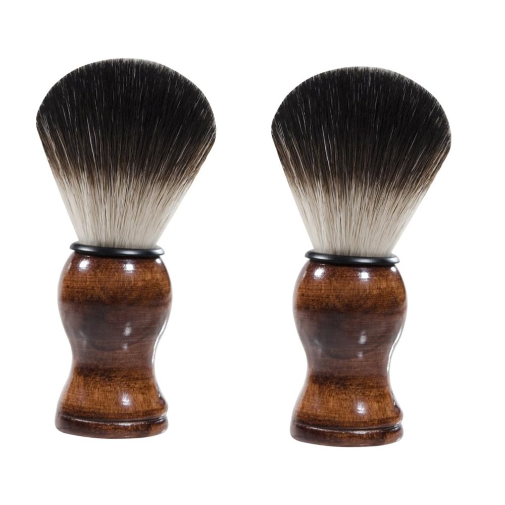 BELLIFFY 2pcs Portable Nylon Shaving Brush for Men Skin-friendly Beard Cleaning Tool Smooth Handle for Travel and Grooming Bearded