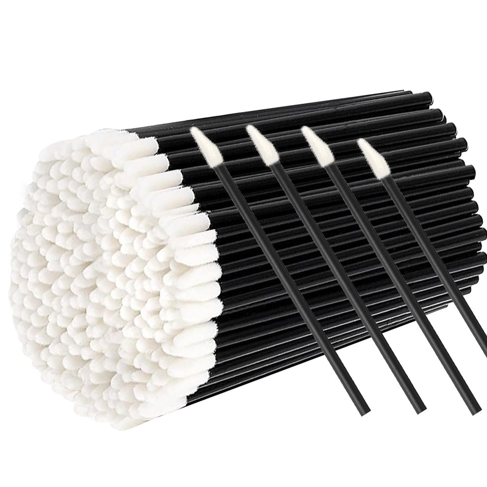 200PCS Disposable Lip Applicators,Lipstick Applicator Wands Cosmetics lip brush Lip Gloss Applicators Esthetician Essentials,Lip Brush for Lipstick Beauty and Makeup Tool Set(black)