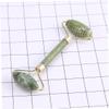 BEBEMOKO 2pcs Natural Jade Massaging Scraper and Roller Facial Relaxation Gua Tool for Neck Face and Skin Care Soothing Massage Board Roller view 3