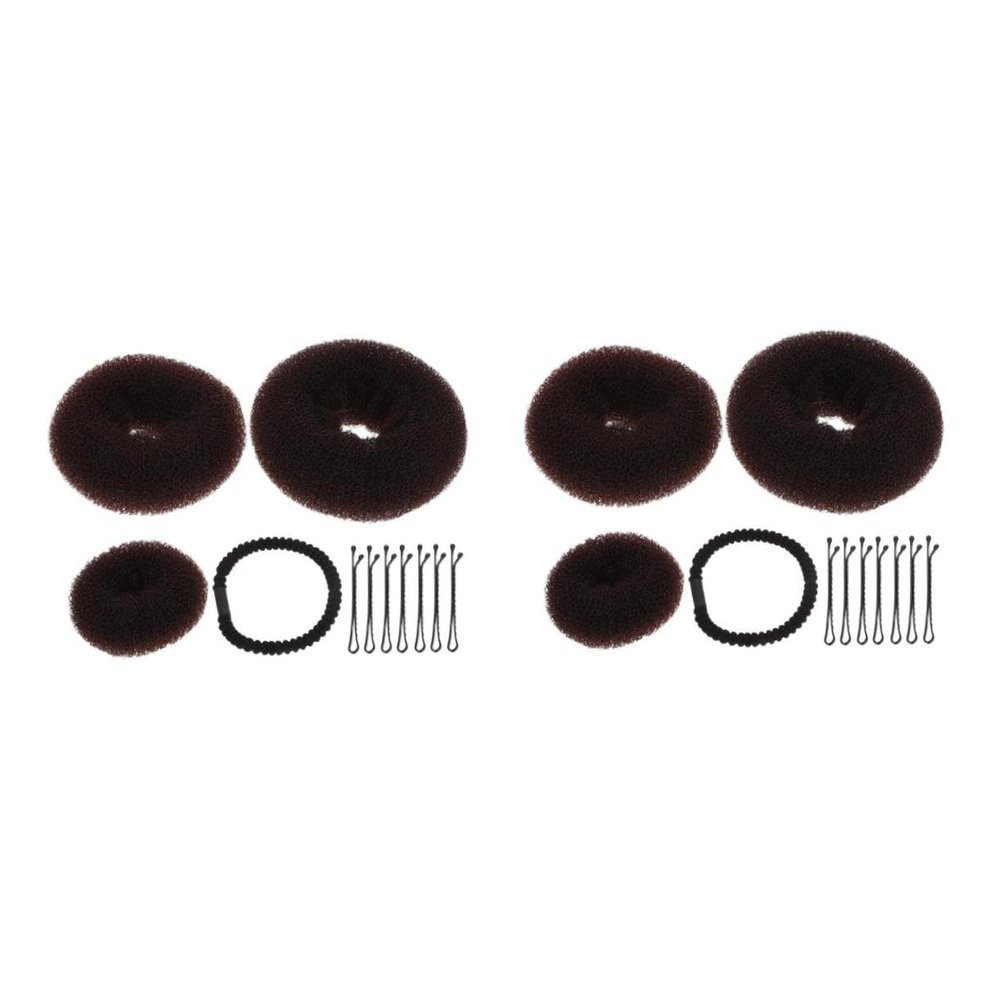 SKISUNO 2pcs Hot Hair Bun Ring Styler Maker Hairpin Clip Hair Band Easy Bun Making Use