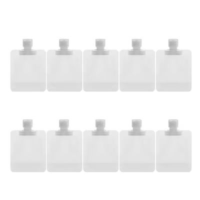 10 Pcs Portable Fluid Packing Bags , Cosmetic Bags 2022 New Travel Size Refillable Empty Squeeze Pouch, Premium Clear Travel Pouches for Toiletry, Lotion Shampoo Shower Gel Squeezable Bags (30ml)