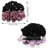 4Pcs Flower Hair Bun Holder Covers Hair Bun Cover Barrettes Hair Net Snood Pocket Hair Clip Ribbon Mesh Hairnet Hair Accessories for Women view 2