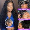 MXTQO 360 Deep Wave Lace Front Wigs Human Hair 200% Density 360 HD Lace Front Wigs Deep Wave Pre Plucked With Baby Hair Curly Full Lace Wig with Adjustable Straps for Women (24 Inch) view 2