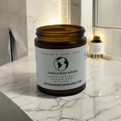 100% Grass-Fed Organic Beef Tallow Body Butter (3 Fl Oz, Coffee Infused)