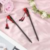2pcs Chinese Hair Sticks, Retro Vintage Chinese Hair Pins Rose Flower Hair Chopsticks Asian Japanese Handmade Wooden Hairpin Traditional Hanfu Pin Classic Hair Holder Accessories for Women Long Hair view 3