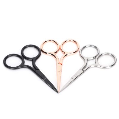 3Pcs Vintage Scissors, Beauty Scissors Eyebrow Scissors Beard Scissors for Men Nose Hair Scissors Brow Scissors Facial Hair Small Grooming Scissors for Men Women