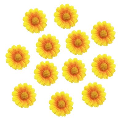 12pcs Womens Multi-colored Sweet Daisy Hair Clips Mini Sun Flower Hairpins Hair Accessory for Bridesmaid Wedding Photography (Yellow-2)