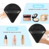 20 Pcs Triangle Makeup Puffs, Dual-Side Soft Powder Puff for Loose & Setting Powder, Reusable Face Makeup Sponges, Professional Blending and Baking, Black view 4