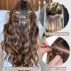 Black Mix Blonde Hair Extensions 4PCS Blonde Highlight Clip in Hair Extensions for Women 20 Inch Long Wavy Curly Hair Extension Highlight Syntheitc Hairpieces view 4