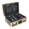 Barber Accessories Case with Code Lock, Professional Barber Supplies Case Hairdresser Tool Box Organizer Traveling Case for Hair Stylist & Pet Groomer, Large Capacity and Partition Storage (Gold) view 1