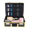 Barber Accessories Case with Code Lock, Professional Barber Supplies Case Hairdresser Tool Box Organizer Traveling Case for Hair Stylist & Pet Groomer, Large Capacity and Partition Storage (Gold) view 2
