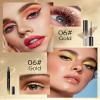Glitter Gold Mascara and Eyeliner Set, Metallic Shimmer Mascara Volume and Length, Waterproof Long Lasting Liquid Eyeliner Pencil, Mascaras for Eyelash & Eye Liner Duo for Women Christmas Makeup Gift view 2
