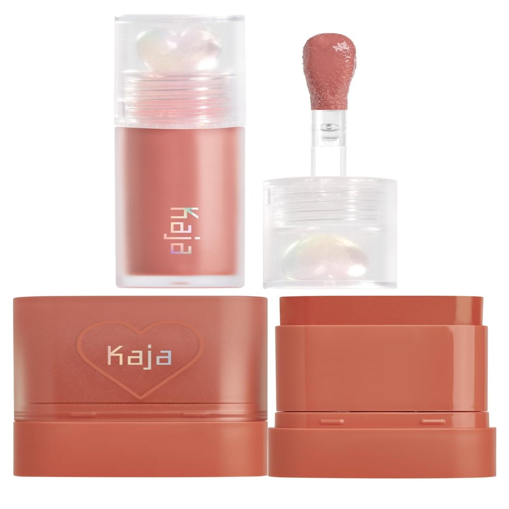 kaja Lip Bundle - Juicy Glass Lip Plumping Oil 07 Fig Smoothie + Dewy Bar 05 Cranberry Cooler