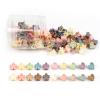 100Pcs Colorful Mini Flower Hair Clips Set, TEBIEKOY Small Hair Clips Mini Heart Hair Claw Clip Cute Jaw Clips Hair Pins Hair Barrettes Tiny Flower Hair Accessories for Women view 1