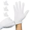 3 Pairs White Cotton Gloves, Premium Cotton Gloves for Dry Hands Sleeping, White Gloves for Moisturizing Hands Women and Men, Cloth Gloves for Eczema, Spa Glove for Lotion Overnight by Htaexpu view 1