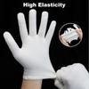 3 Pairs White Cotton Gloves, Premium Cotton Gloves for Dry Hands Sleeping, White Gloves for Moisturizing Hands Women and Men, Cloth Gloves for Eczema, Spa Glove for Lotion Overnight by Htaexpu view 3