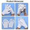 100 PCS White Cotton Gloves for Dry Hands White Cotton Gloves for Eczema Sleeping Cosmetic Moisturizing Eczema and Coin Jewelry Inspection Washable for Men and Women view 3