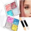 FANDAMEI Face Glitter, Body Glitter for Women, 2PCS 8 Colors Glitter Gel for Face, Hair Glitter for Kids, Fairy Rave Mermaid Makeup view 1