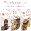 4 Pcs Floral Hair Clip Decorative, Crystal Metal Hair Clips, Cute Rhinestone Hair Clips for Women's Hair Accessories, (A) view 2
