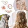 4 Pcs Floral Hair Clip Decorative, Crystal Metal Hair Clips, Cute Rhinestone Hair Clips for Women's Hair Accessories, (A) view 4