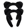 Milisten 2pcs Plush Cat Ear Makeup Headbands for Women Creative Hair Wraps for Face Washing and Spa Cute Cartoon Design for Daily Use and Hair Fixing view 1