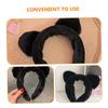 Milisten 2pcs Plush Cat Ear Makeup Headbands for Women Creative Hair Wraps for Face Washing and Spa Cute Cartoon Design for Daily Use and Hair Fixing view 3