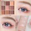 9 Colors Glitter Shimmer Eyeshadow Makeup Palette, Korean Natural Eye Shadow Palettes Highly Pigmented Long Lasting Waterproof Blendable sombras para ojos Pink Golden Brown Women Girls Eye Shadow view 3