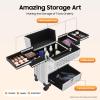 Ginelm Large Capacity Makeup Organizer for Professional, Stylist Beauty Salon Cosmetic Luggage, Travel Makeup Case with Lock, for Barber Stores, Hairdressing Colleges, Homes view 3