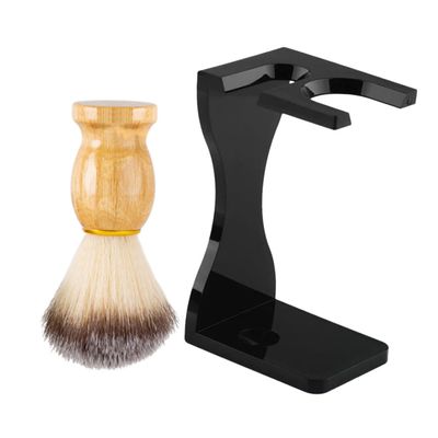 ASAKKURA 1set Shaving Brush Stand Lightweight Beard Brush Holder Non- Base for Stability Compact Design for Bathroom Use for Men