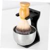 ASAKKURA 1set Shaving Brush Stand Lightweight Beard Brush Holder Non- Base for Stability Compact Design for Bathroom Use for Men view 2