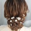 12 Pieces Bridal Hair Accessories Pearl Wedding Hair Pins Handmade Bridal Hair Pins for Wedding Brides Women Girls view 3