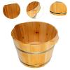 FashionCha Wooden Footbath Basin High Foot Tub Double Handle Reusable Foot Tub Bucket Foot Washing Barrel Basin Tub for Bedroom Bathroom, L view 2