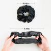 Silmer 100% Mulberry Silk Scrunchie Hair Tie - Large Gentle Hair Band for Women, Frizz & Breakage Prevention, Hypoallergenic Silk Hair Accessory 1Pc (Black) view 2