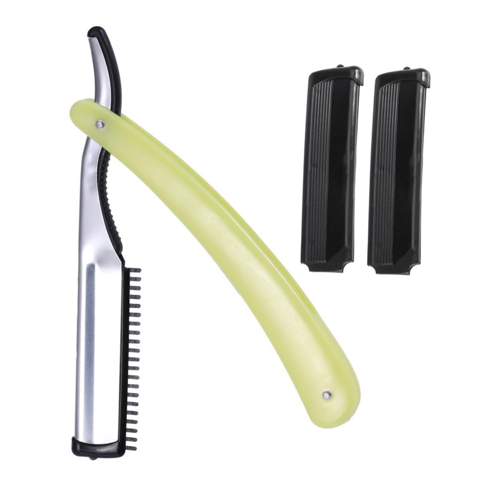 BELLIFFY Stainless Steel Folding Straight for Beard Shaving Professional Barber Tool for Precision Grooming for Salons and Travel Use
