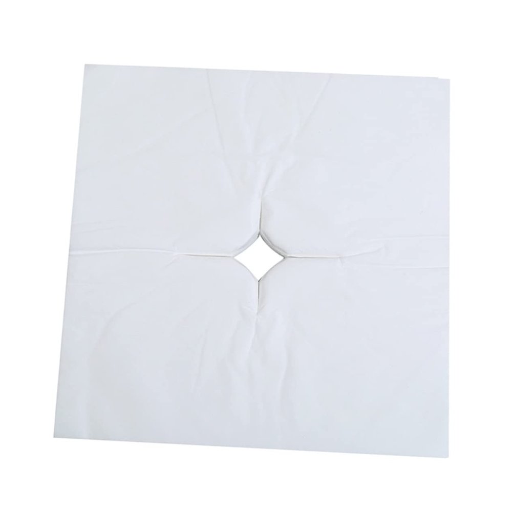 100 Sheets Face Hole Mat Bed Pillow Towel Cover for Women Non-Woven Fabric Face Massage Cover for Salon Spa