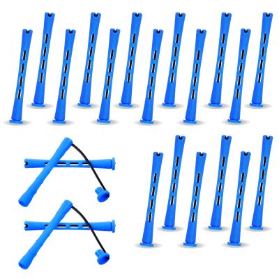 20 Pcs Perm Rods For Short Hair Small Plastic Hair Perming Rods And Rollers Curling Roller Perm Rod Medium For Long Hairs (Blue, 0.35 Inches)