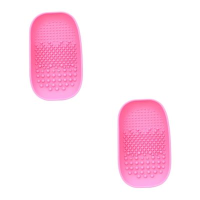 BELLIFFY 2pcs Brush Cleaning Pad Makeup Brush Scrubber for Easy Cleaning Random Color Compact Design and Storage