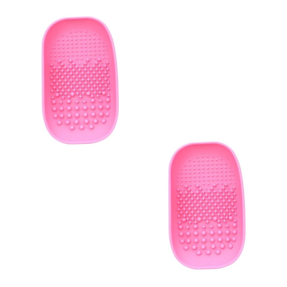 BELLIFFY 2pcs Brush Cleaning Pad Makeup Brush Scrubber for Easy Cleaning Random Color Compact Design and Storage