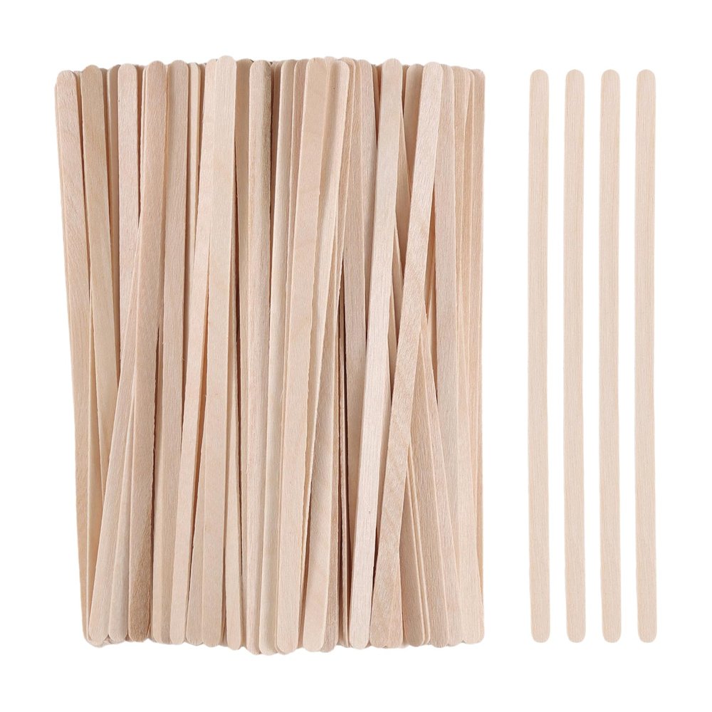 300/600/1200 Pieces Disposable Wood Stick Beauty Spatulas Log Hair Removal Wax Coating and Eyebrow Trimming Wooden Stick (600pcs)