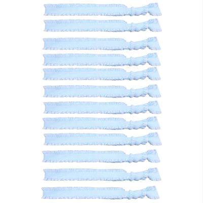 12PCS Fabric Hair Ties for Women Elastic,Strong Ponytail Holders for Thick Hair Soft No Damage Multicolor Nylon Ribbon Blue