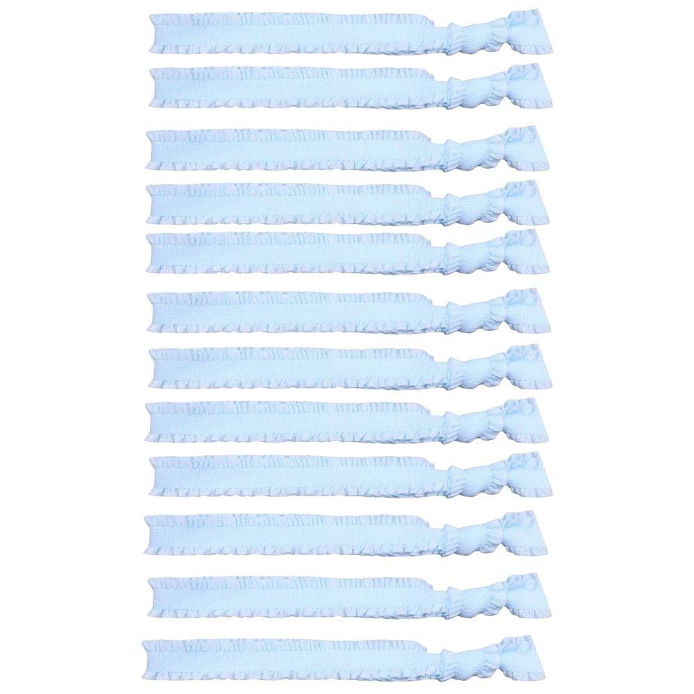 12PCS Fabric Hair Ties for Women Elastic,Strong Ponytail Holders for Thick Hair Soft No Damage Multicolor Nylon Ribbon Blue