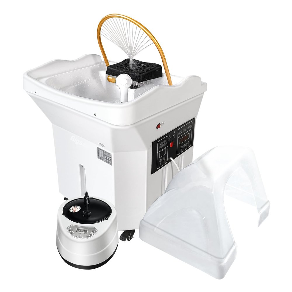 Bigsea Japanese Head Spa Equipment Sink Portable with 60L Water Tank, Thermostatic Head Spa Equipment Water Circulation Shampoo Basin, Enhance The Head Wash Experience