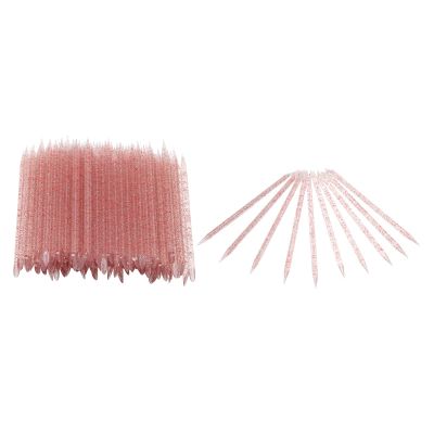 Double Ended Cuticle Pusher, 100 Pieces Disposable Nail Sticks, Multifunctional Nail Care Tool for Makeup Artists and Nail Art Lovers (Red)