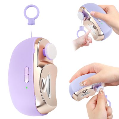 3-in-1 Electric Nail Clippers, Upgrade Electric Nail Clippers for Adults, Automatic Electric Polishing Nail Clipper with Collector, Excellent Electric Nail Trimmer Gift for Your Loves(Romant-Purple)