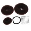 ASAKKURA Hair Donut Bun Maker Tool Hair Disk Bun Styler Clip and Band Easy to Use Brown for Occasions view 1
